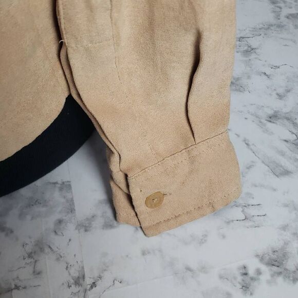 Tan Button Down Longsleeve Shirt - Picture 9 of 12